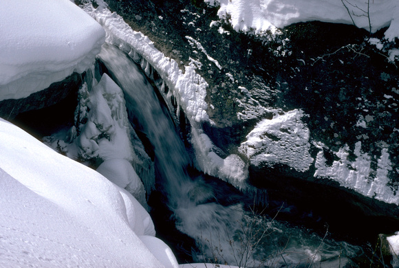 Deep Winter, snowy cascade