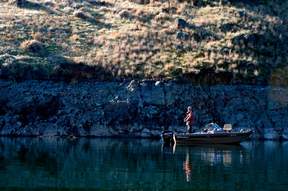 Fishing, Brownlee Reservoir, (Muted) Powder River