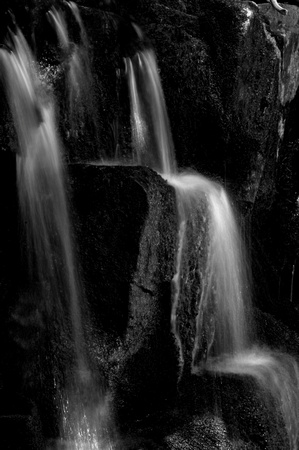 Dipper Falls, steps, b & w