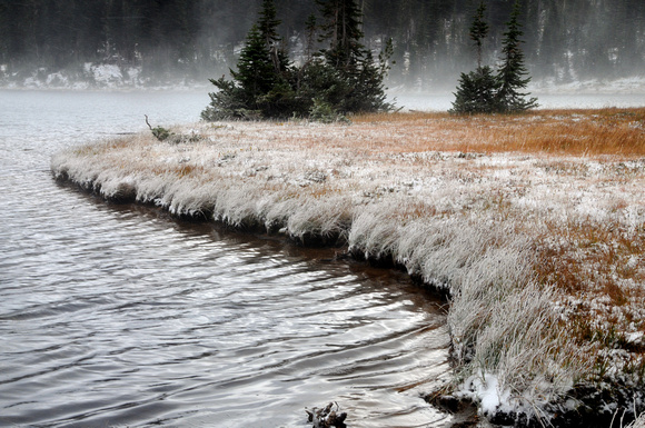 Hoar Frost on Alpine Lake