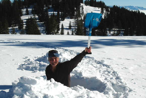 January Fieldwork, digging a snow profile