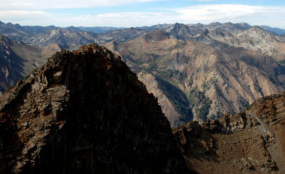 Krag Peak, view West, August, High Wallowas