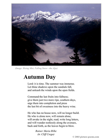 picture-poems.com | images by cliff crego | rilke | AUTUMN DAY